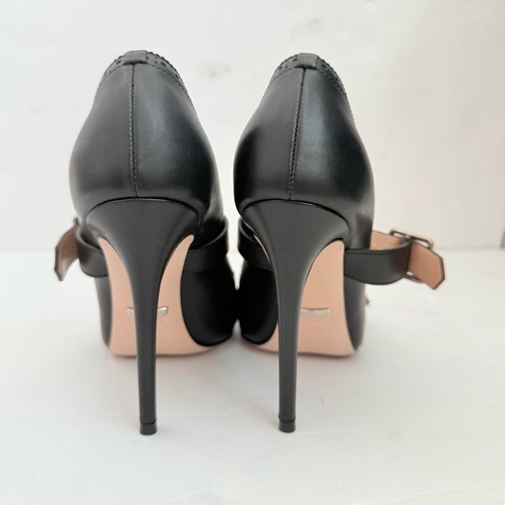 Gucci Black Leather Dionysus Perforated Mary Jane Pumps EU 37.5 - Picture 5 of 10